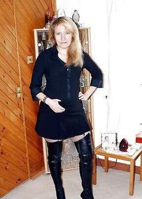 Mature blonde wife thigh boots