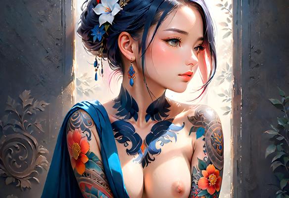 Fille anime tatouée